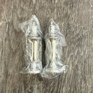 Never Used Vintage EMPIRE Sterling Silver Weighted Salt & Pepper Shakers